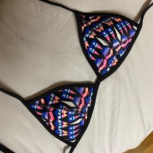 Triangle Top PINK bright print S